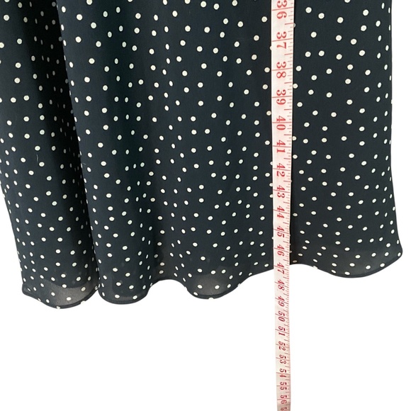 TALBOTS Fully Lined Navy & White Polka Dot Fit and Flare Short Sleeve Dress 14 - Picture 8 of 10